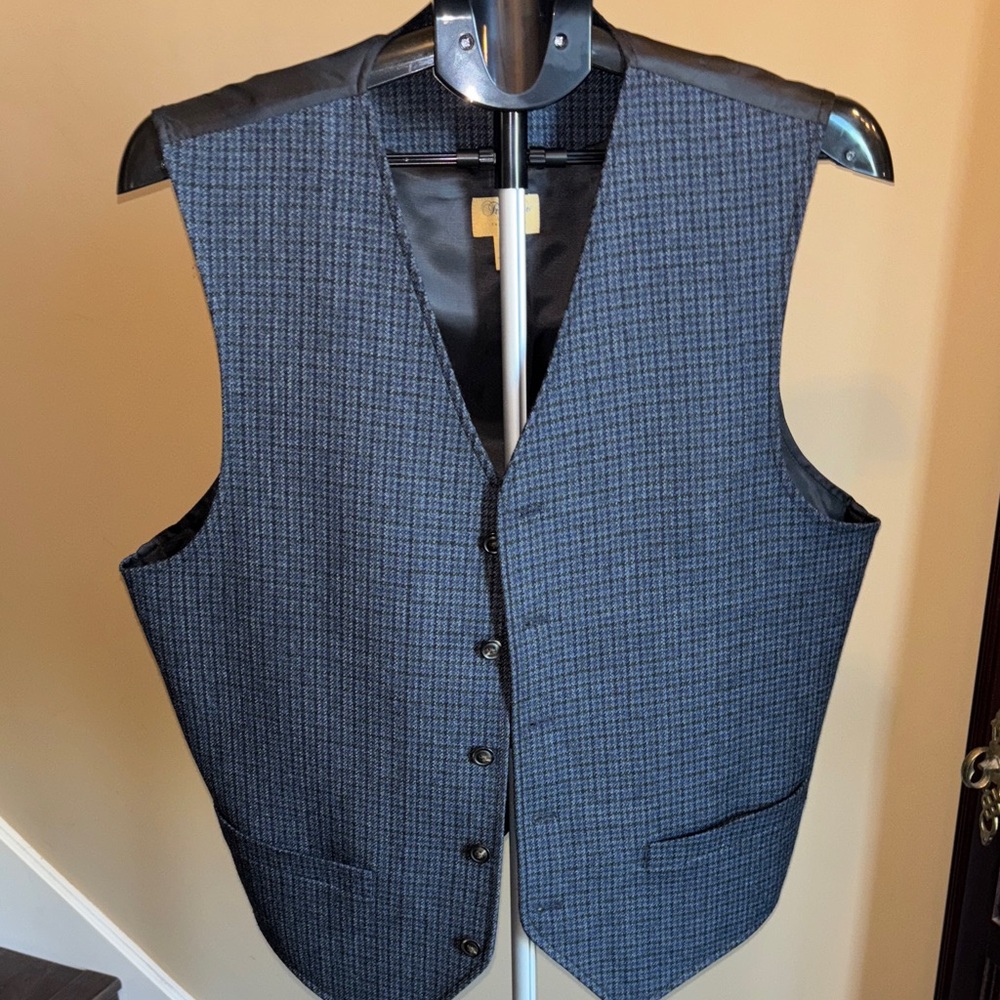 The Kooples Navy Houndstooth Vest